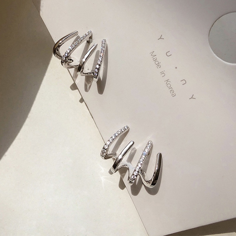 Imagem do produto Moda Geométrica Rake Forma Micro Embutidos Zircon Brincos Acessórios De Luxo Para A Mulher Meninas Festa Da Coreano Jóias Estilo 2