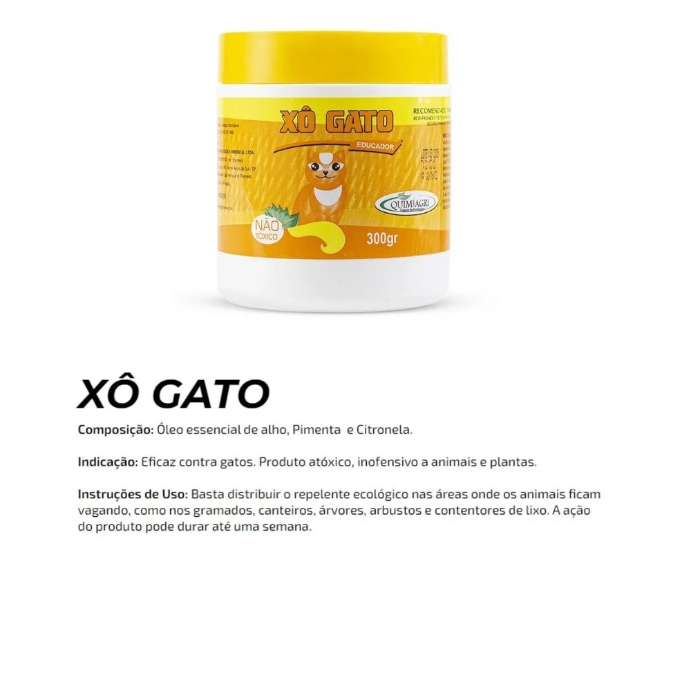 Xo Gato Granulado Repelente 300g Educador Afasta Espanta Pet em