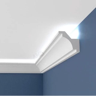 1,2m de Moldura roda-teto 16cm Sanca em EPS p/ fita de LED iluminação indireta