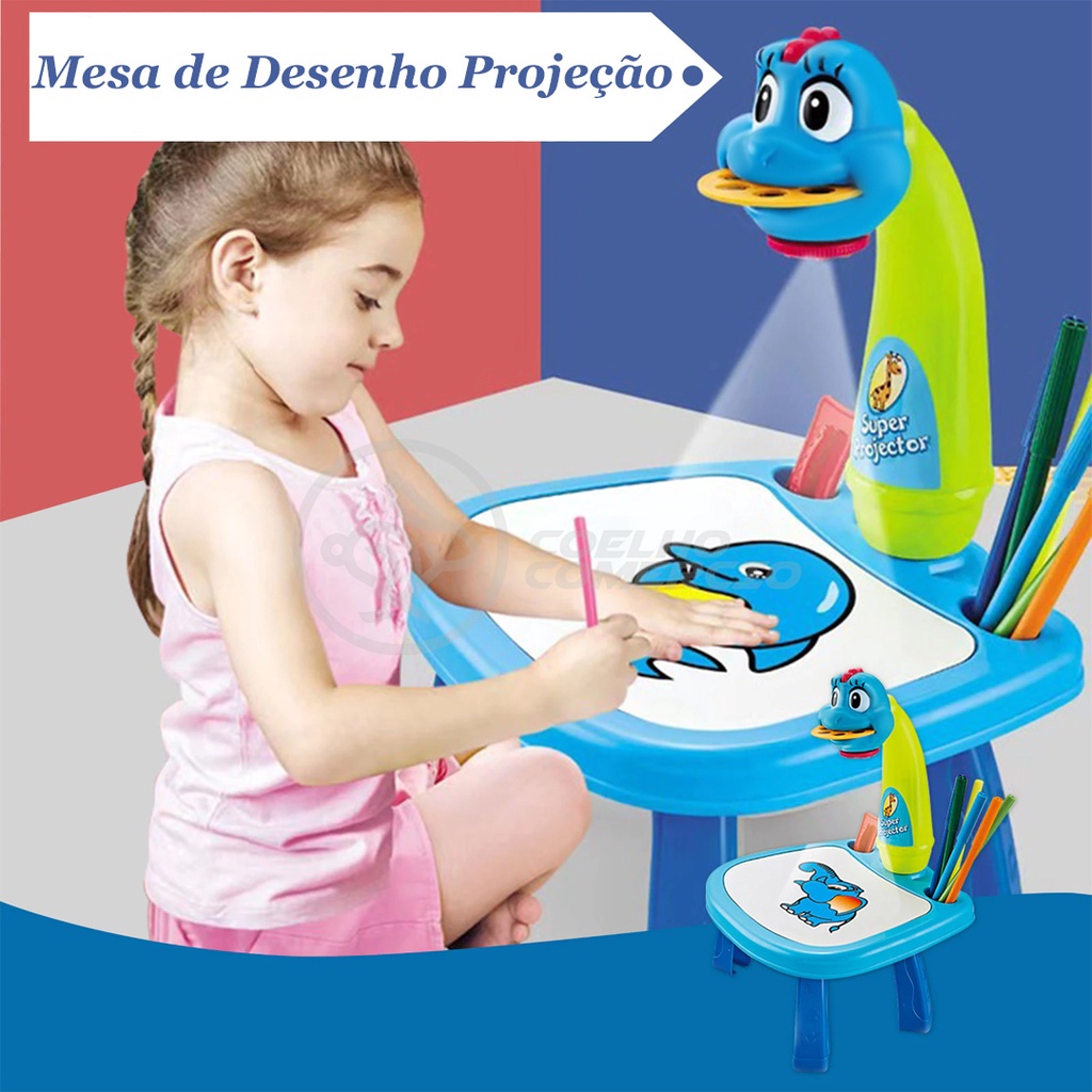Projetor inteligente crianças pintura conjunto de mesa projetor brinquedo  educacional aprender a desenhar jogo conjunto para crianças presente da  menina do menino - AliExpress