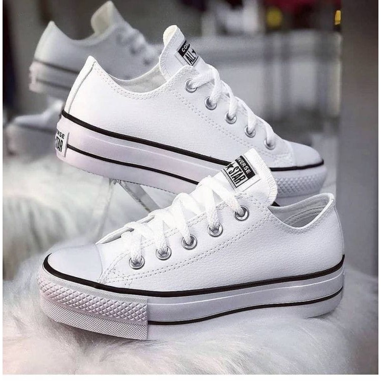 Tenis branco hot sale all star couro