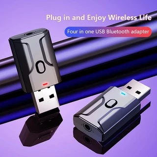 Usb Bluetooth 5.0 Receptor De Áudio Transmissor 4 Em 1 Mini