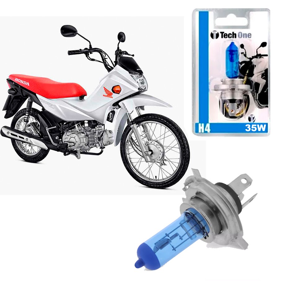Lâmpada Para Honda Pop 110i Super Branca H4 35w Efeito Xenon Tech One