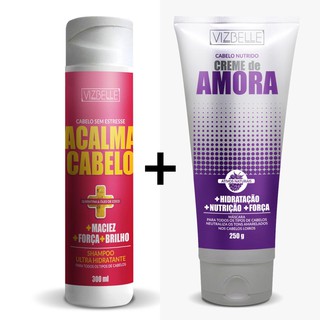 Creme de Amora + Shampoo Acalma Cabelo Vizbelle,