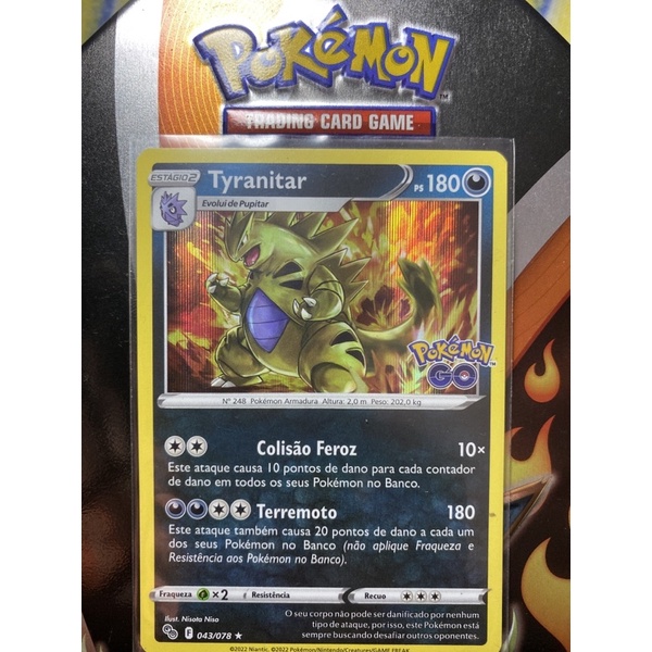 Carta Pokemon Go Tyranitar (043/78) Foil Brilhante