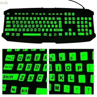 LANFY Backlight Fluorescent Keyboard Cover Padrão De Teclado Com Adesivo De Letra Grande Inglês PC Laptop 1PC Luminous General Glow In The Dark Full