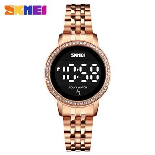 Skmei Relógio Digital Feminino Com Display LED De Aço Inoxidável Com Display Digital Data Time