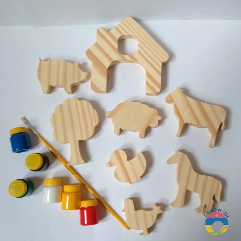 Pinte e Apague Aquarela Kit de Pintura Brinquedo Educativo de Madeira  Brinquedos Educativos Bambalalão Brinquedos Educativos