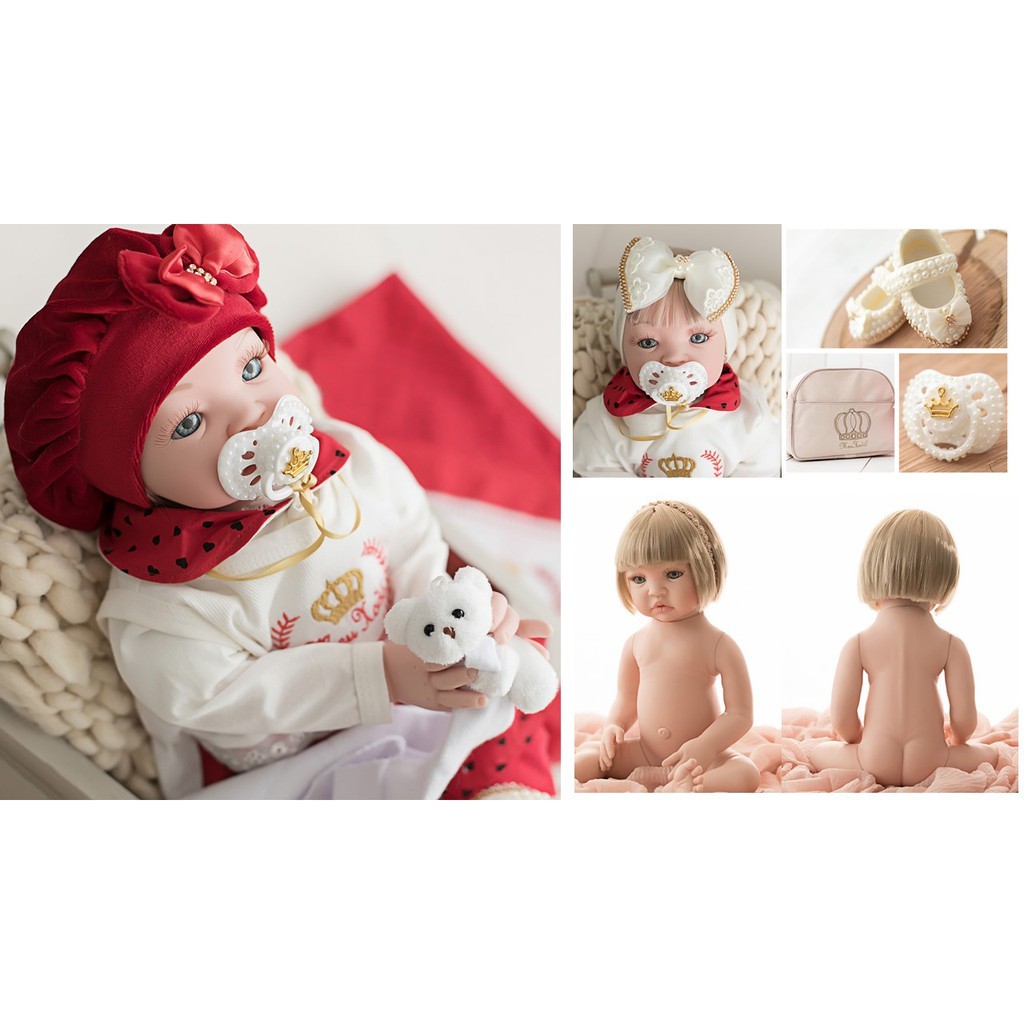 Bebê Reborn Silicone roupinha de princesa loira