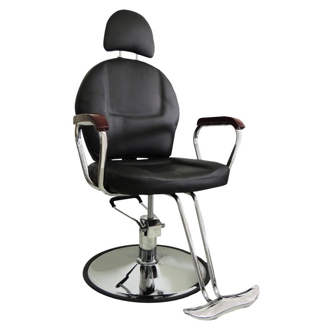 Cadeira de barbeiro hidráulica reclinável com apoio para os pés modelo  unissex