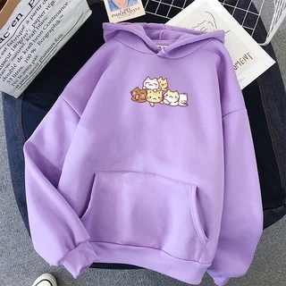 Moletom Feminino Com Capuz De Manga Comprida Estampa De Gato Top