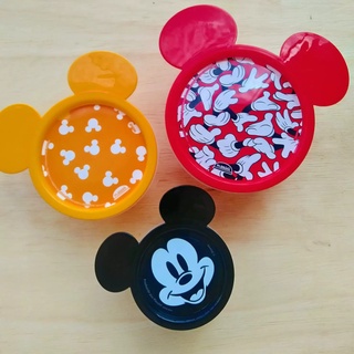 Conjunto 3 Potes Plastico Redondo Com Tampa Mickey Mouse