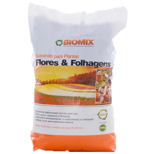 Biomix Substrato Flores & Folhagens 20kg - Un | Shopee Brasil