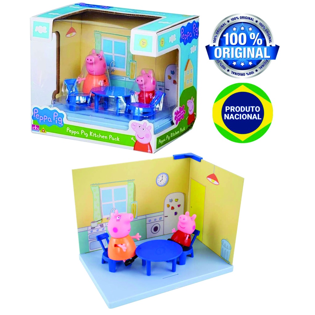 Kit Brinquedos infantil 4 Bonecos Familia Peppa Pig, George Pig, Papai Pig,  Mamãe Pig em Promoção na Americanas