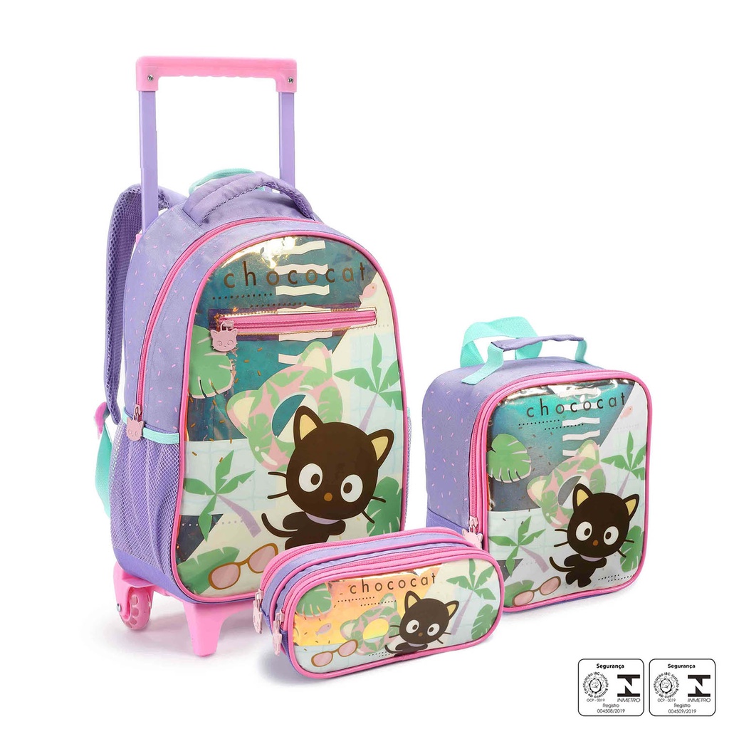 Kit Mochila Escolar Infantil Chococat Original Com Lancheira Estojo Mochila Em Oferta