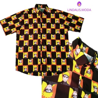 Camisa de botão - naruto shippuden uzumaki anime desenho geek simbolo  akatsuki