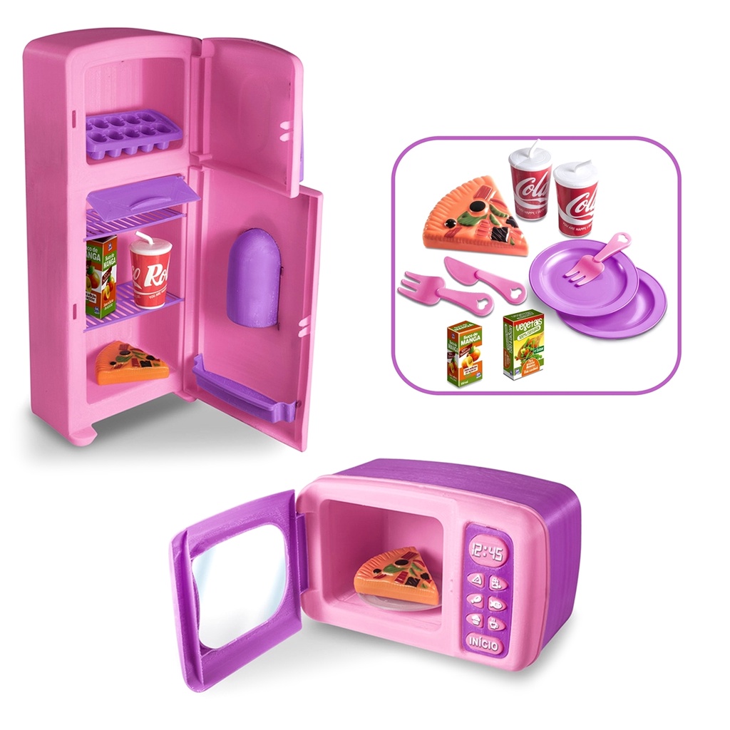 Microondas Brinquedo Infantil Mini Cozinha Menina Faz De Conta Fogãozinho  Para Brincar Com Botão Passatempo Diversão - Usual Brinquedos - Microondas  de Brinquedo - Magazine Luiza