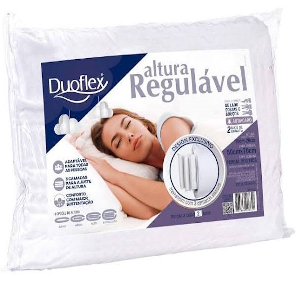 Travesseiro Duoflex Altura Regulavel Poliuretano 50 X 70 cm | Shopee Brasil