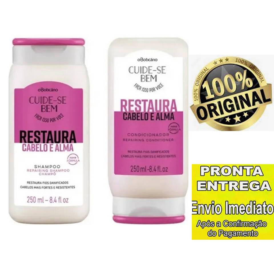 Kit Shampoo e Condicionador Restaura Cabelo e Alma 250 ml | Shopee Brasil
