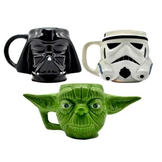 Caneca Star Wars 3D Darth Vader Stormtroopers mestre yoda 500ml Porcelana
