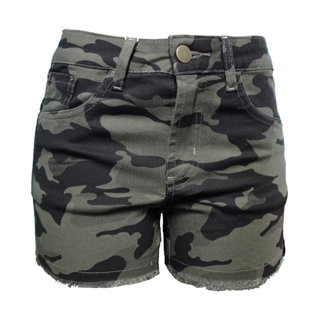 Short jeans camuflado hot sale feminino