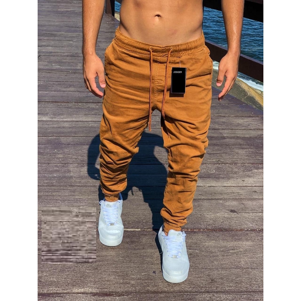 Calça Moletom Jogger Cargo de W2 Preta Masculina