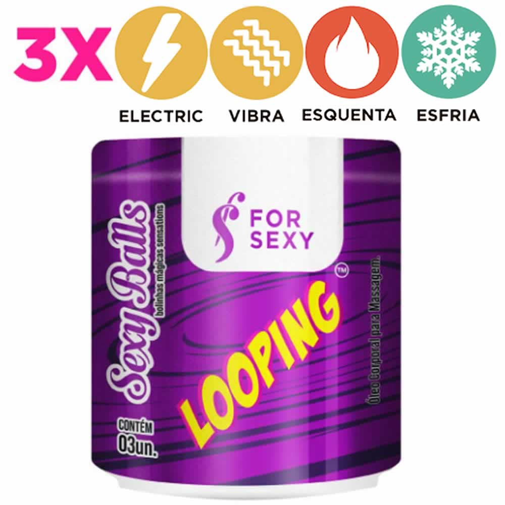 Bolinhas Explosivas Looping Lubrificante Intimo esquenta, esfria, vibra e  pulsa Excitante para Massagem Sensual