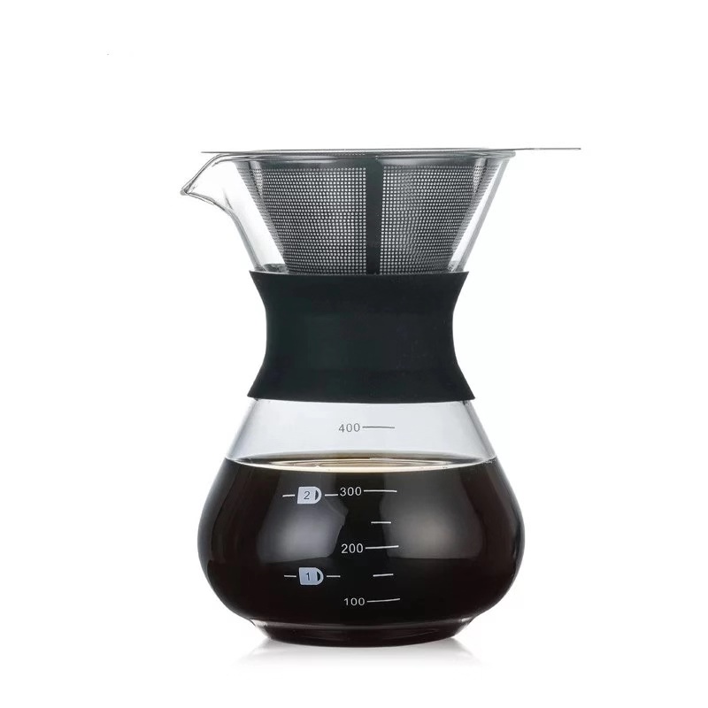 Cafeteira De Vidro E Coador De Café 400ml