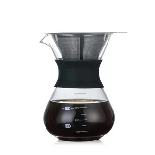 Cafeteira De Vidro E Coador De Café 400ml