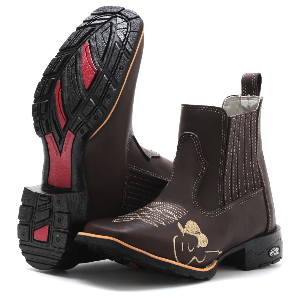 Butina Botas Masculinas Texana Coutry Rodeio Cavalgada Bico Quadrado ...