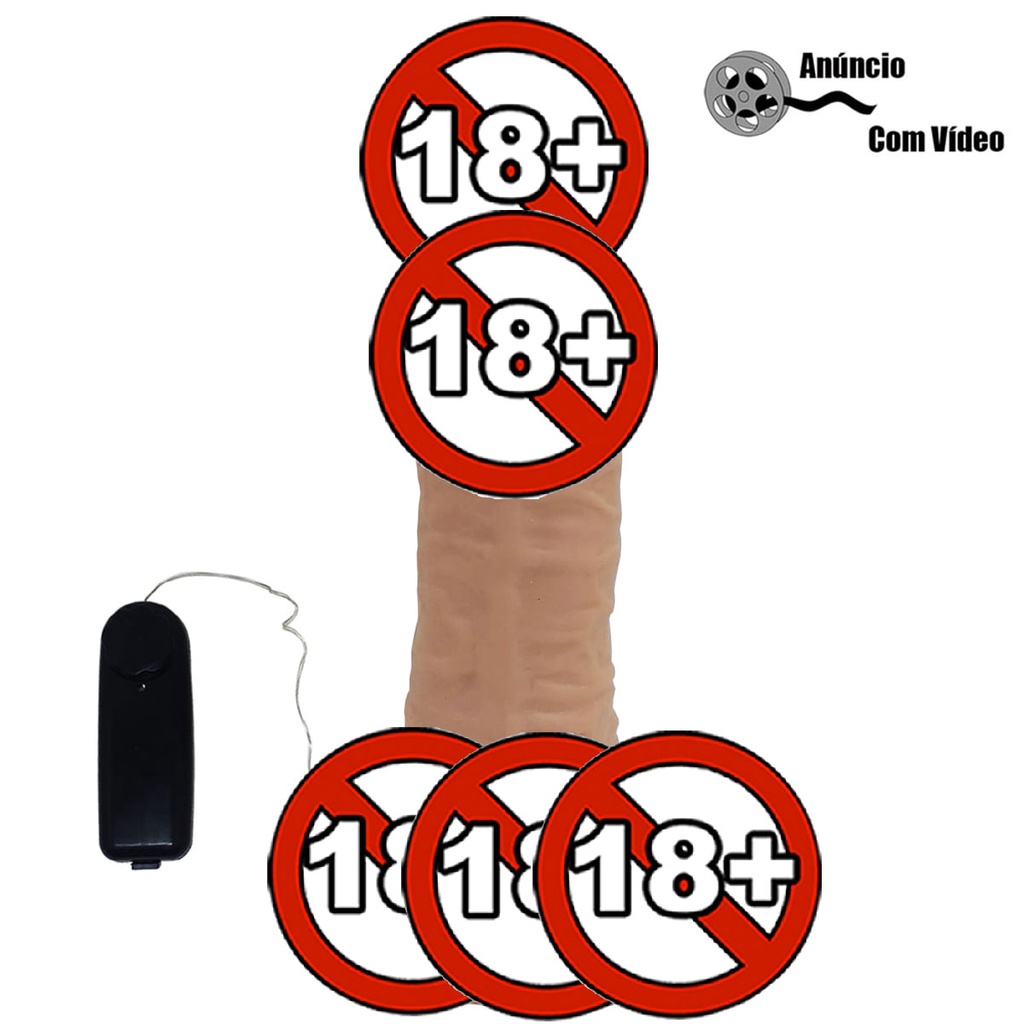 Pênis De Borracha Silicone 17 X 5.0cm Com Vibrador | Shopee Brasil