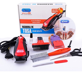 Máquina De Tosar Cachorro Pet Kit Completo Profissional 220V e 110V Cães e Gatos