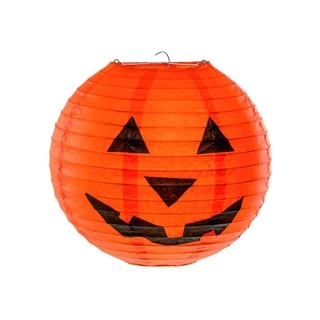 Lanterna de Papel Sanfonada Cabeça de Abóbora Halloween