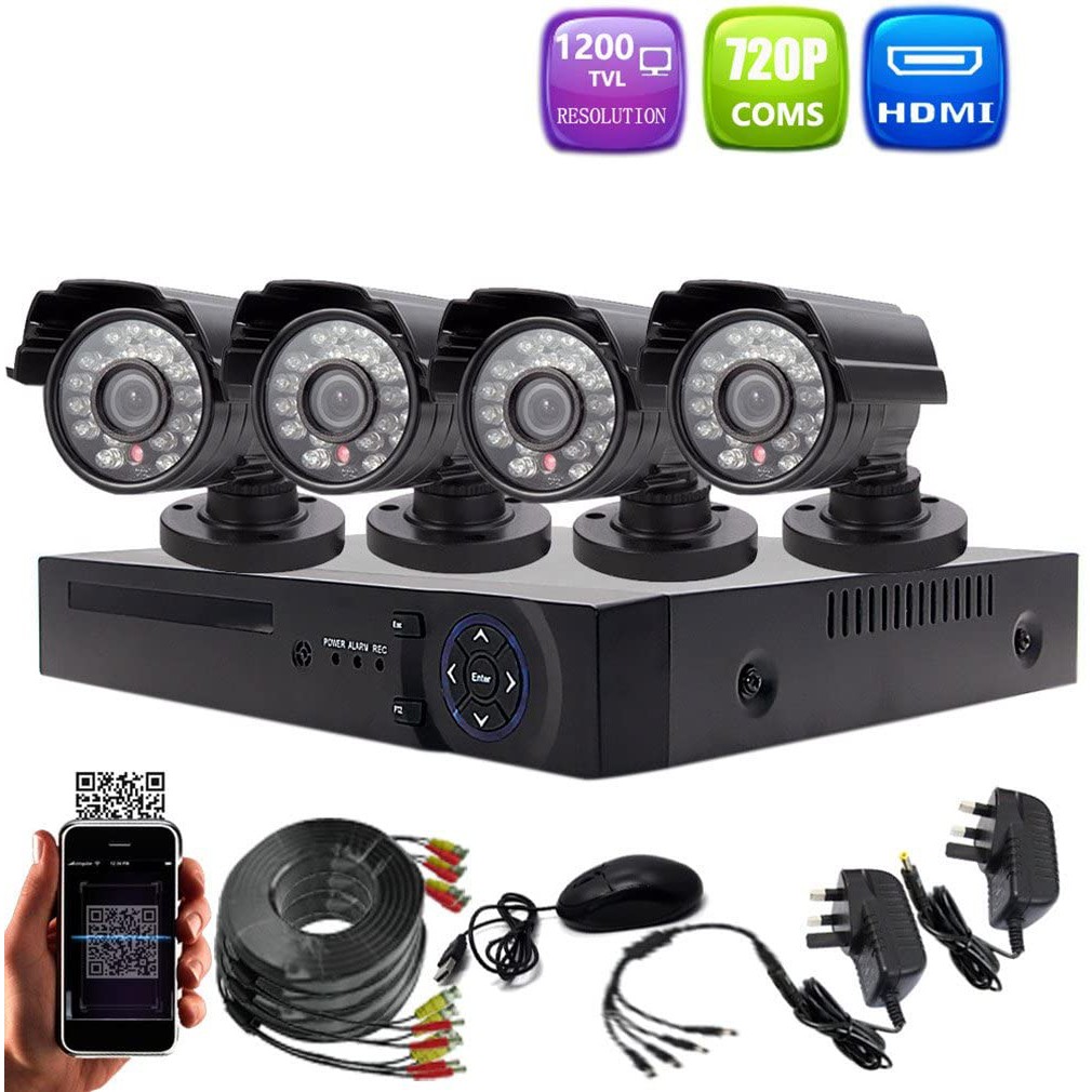 Kit Dvr + 4 Câmeras HD + Cabos + Fontes - Novo | Shopee Brasil