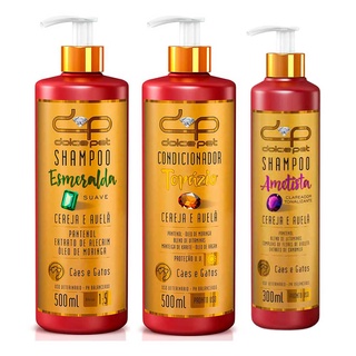 Kit Shampoo e Condicionador Pet Hidratante 250ml par cães e gatos Pet  Smelling Pelos mais fofinhos e super hidratados