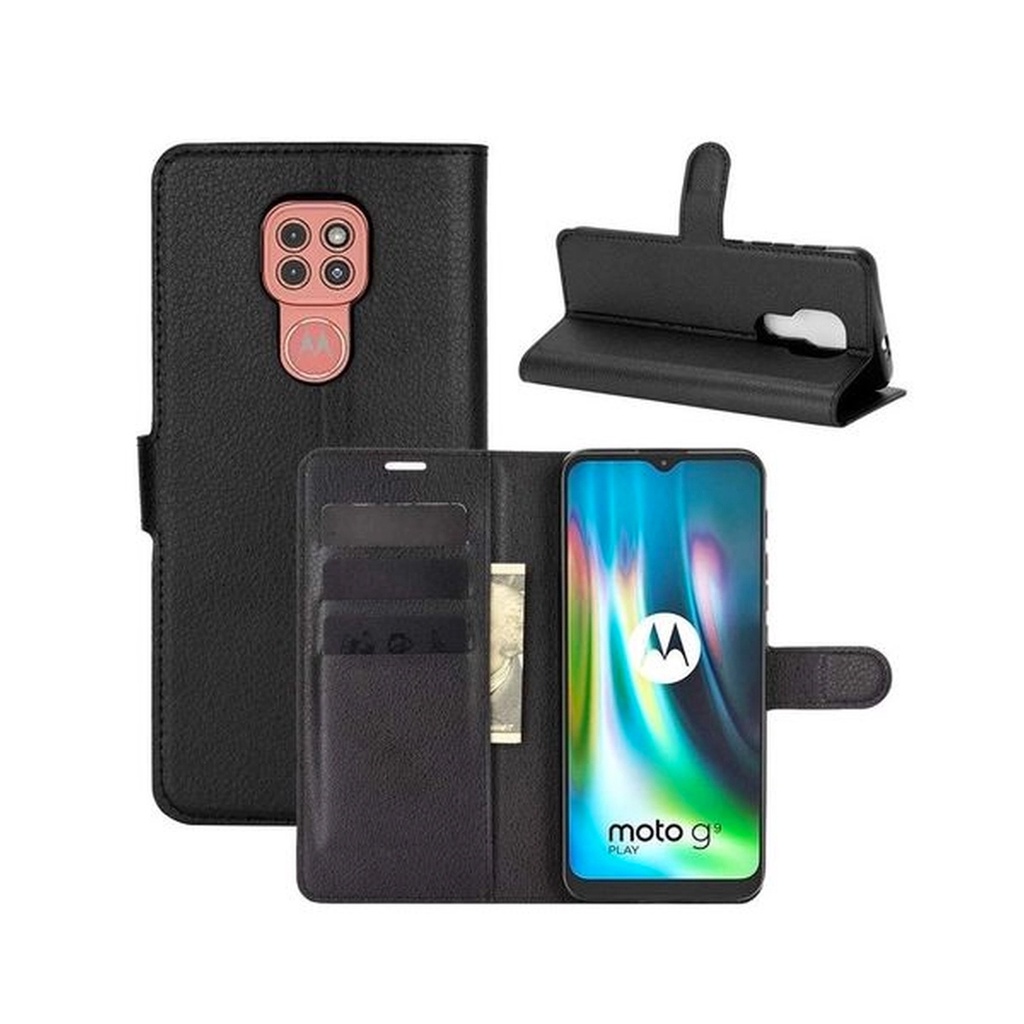 Capa Capinha Carteira Couro Motorola Moto G9 Play Tela 6.5 Case Flip