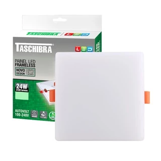 Painel de Led Frameless Quadrado Embutir/Sobrepor 24W Bivolt Taschibra