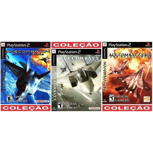 Ace Combat Ps2 Coleção (3 Dvd) Simulador De Avião Pal