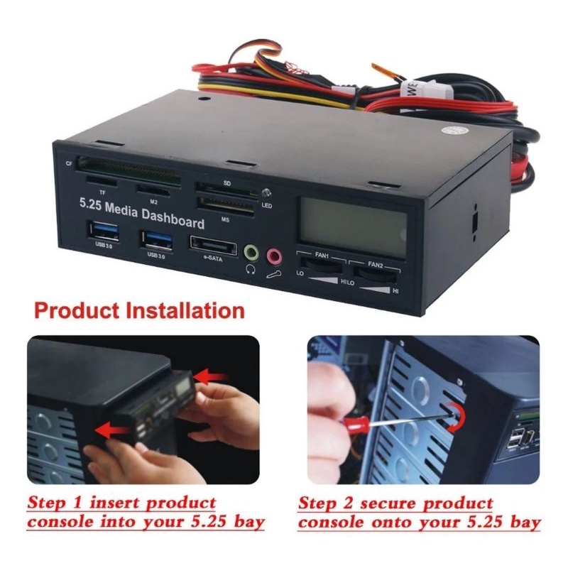 Painel de m dia 5 25 usb 3 0 e sata all in 1 pc shopee brasil