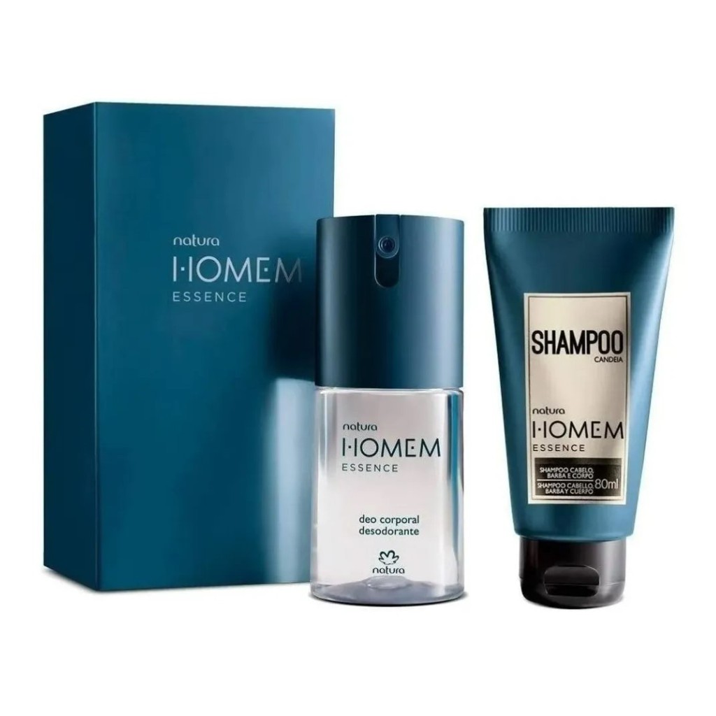 Presente Natura Homem Essence Deo Corporal Ml Shampoo Cabelo Barba E Corpo Ml