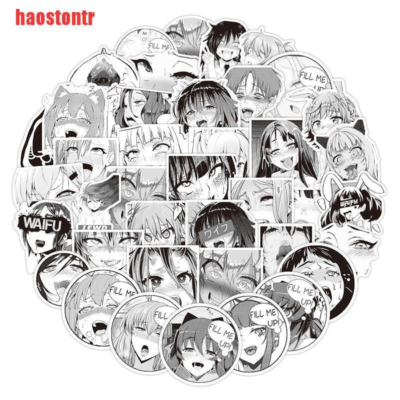 [haostontr] 52PCS Hentai Anime Adesivo Sexy Material Menina Decalque De Vinil Para Laptop