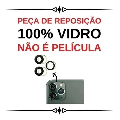 Lente Vidro Câmera Traseira iPhone 12 Pro + Adesivo (3pçs)