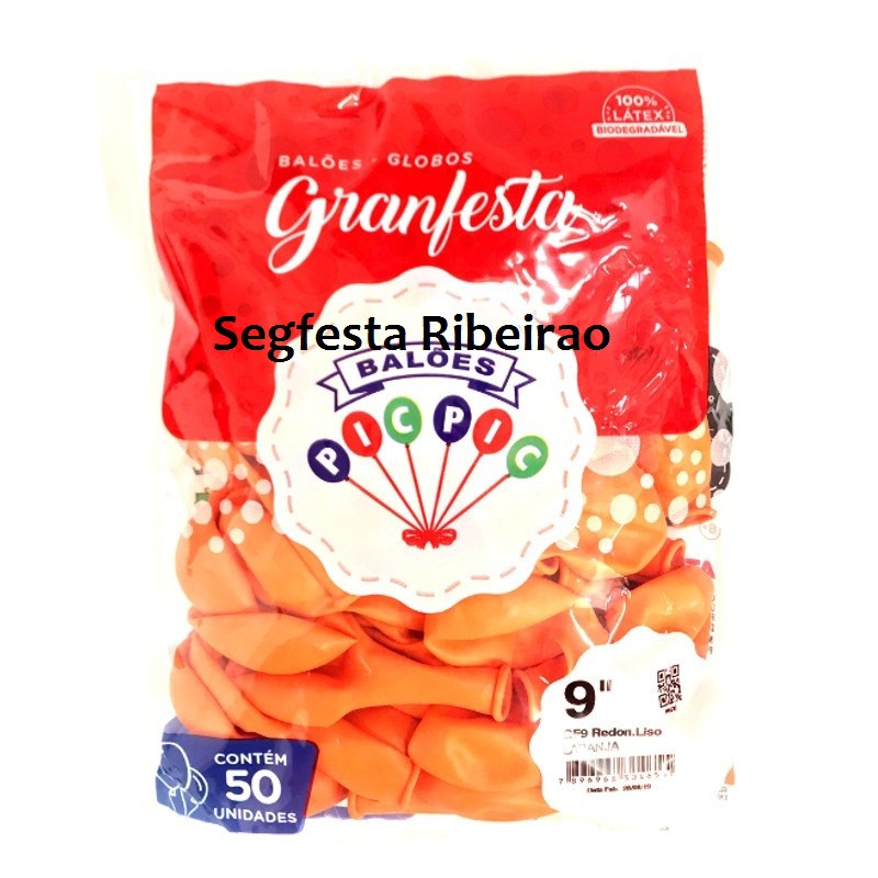50 bexigas balão liso Laranja N°9 Pic Pic | Shopee Brasil