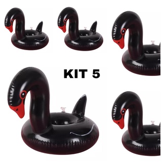 Kit 5 Boias Porta Copo Flamingo Preto Piscina BO15895