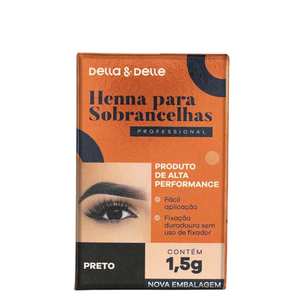 Henna Delle & Della 1,5g Preto LANÇAMENTO | Shopee Brasil