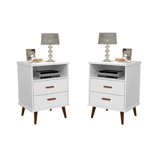 Conjunto 2 Mesas de Cabeceira retro Itália Branco