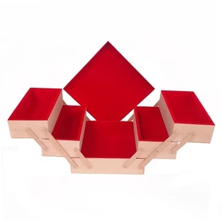 Maleta Porta Maquiagem P Flocado 20x20x16 - MDF Madeira