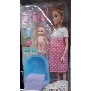 Boneca Nina Grávida 28 Cm Plástico c/ Bebê e Acessórios - 145878