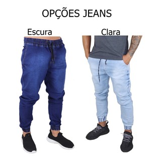 Calça Jeans Masculina Jogger Azul Claro