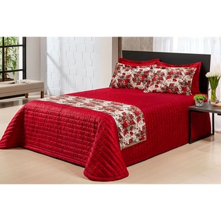 Kit Cobre Leito Matelado Queen 8pcs GENOVA Cetim Amassado